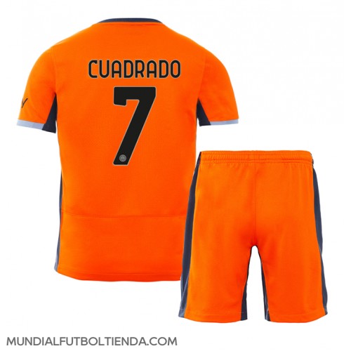 Camiseta Inter Milan Juan Cuadrado #7 Tercera Equipación Replica 2023-24 para niños mangas cortas (+ Pantalones cortos)